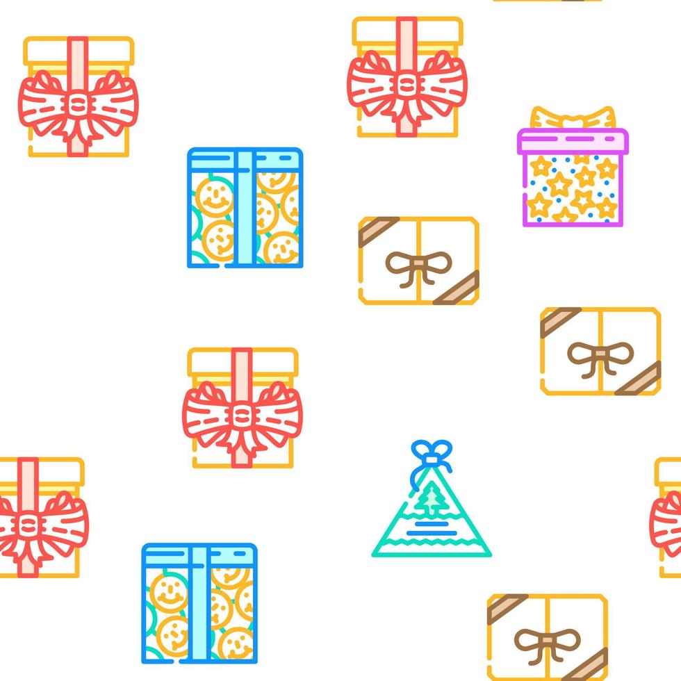 gift box birthday ribbon vector seamless pattern