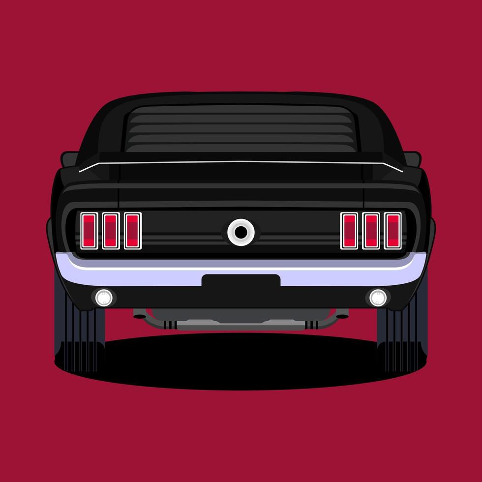 american muscle cars back view vector