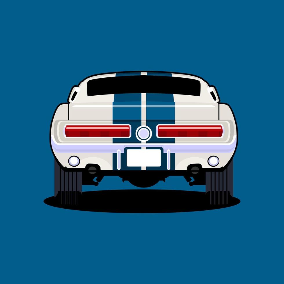classic american muscle cars back view vector