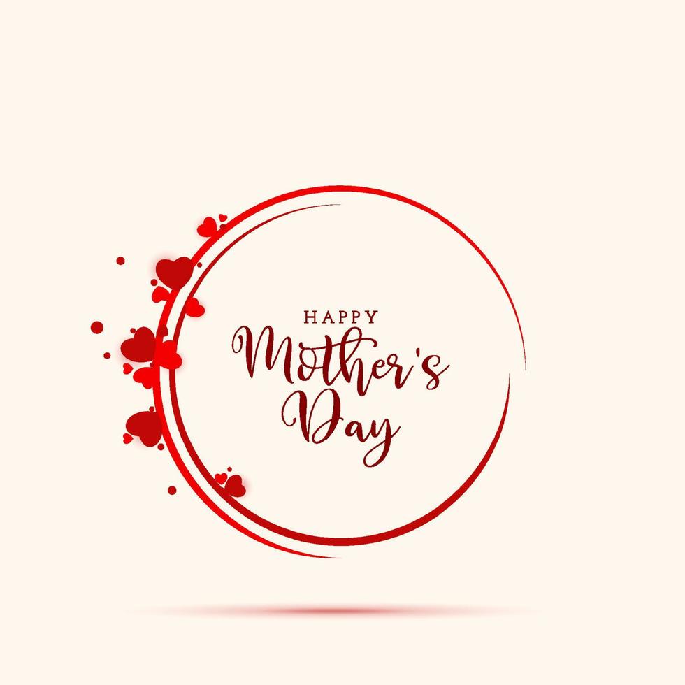 Happy mothers day stylish greeting card background with hearts vector