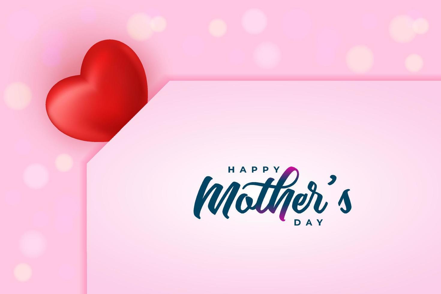 Happy mothers day background with red hearts vector