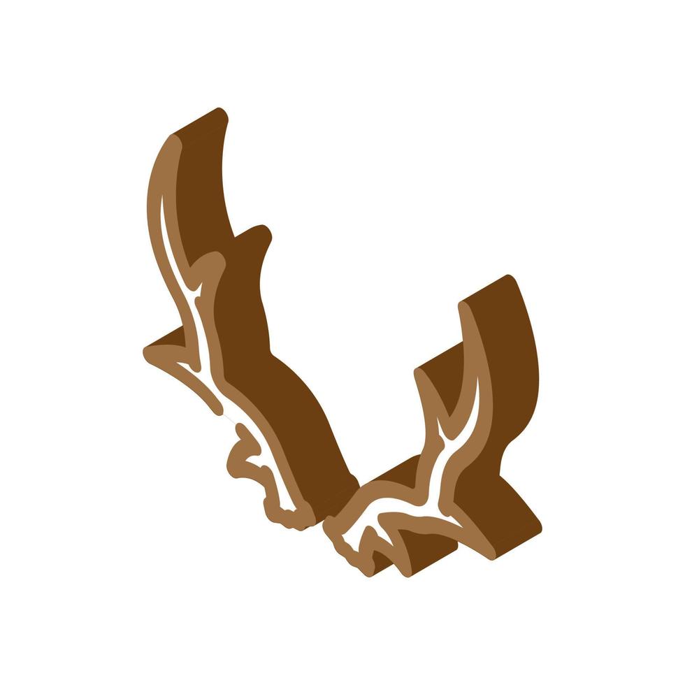 ciervo cuerno animal isométrica icono vector ilustración