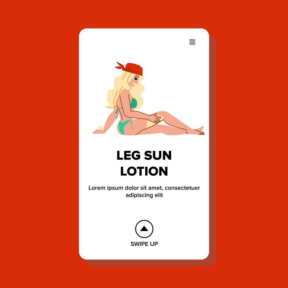 leg sun lotion vector