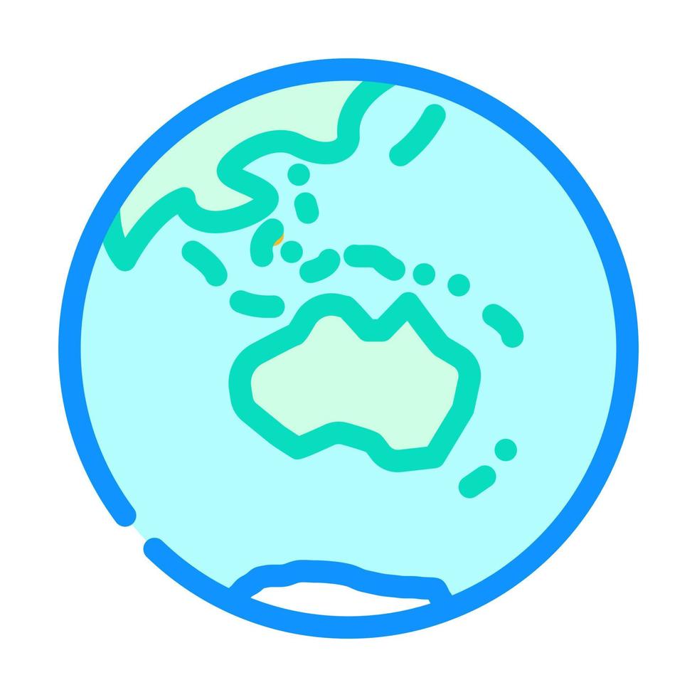 Australia tierra planeta mapa color icono vector ilustración