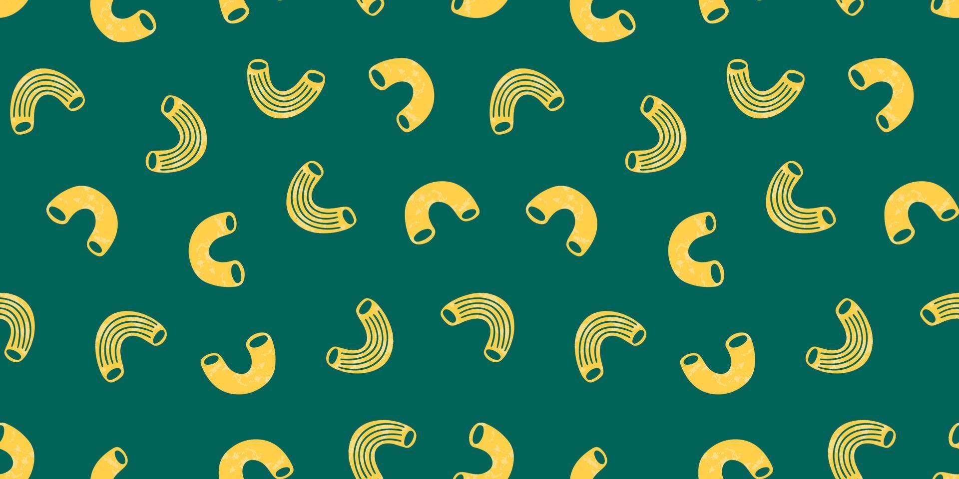 italiano pasta sin costura modelo aislado en verde antecedentes. macarrones pasta. moderno impresión para menú diseño, libros de cocina, invitaciones, saludo tarjetas vector