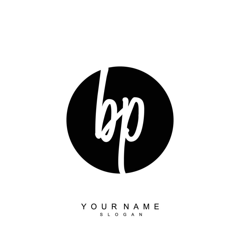 Initial BP Monogram with Grunge Template Design vector