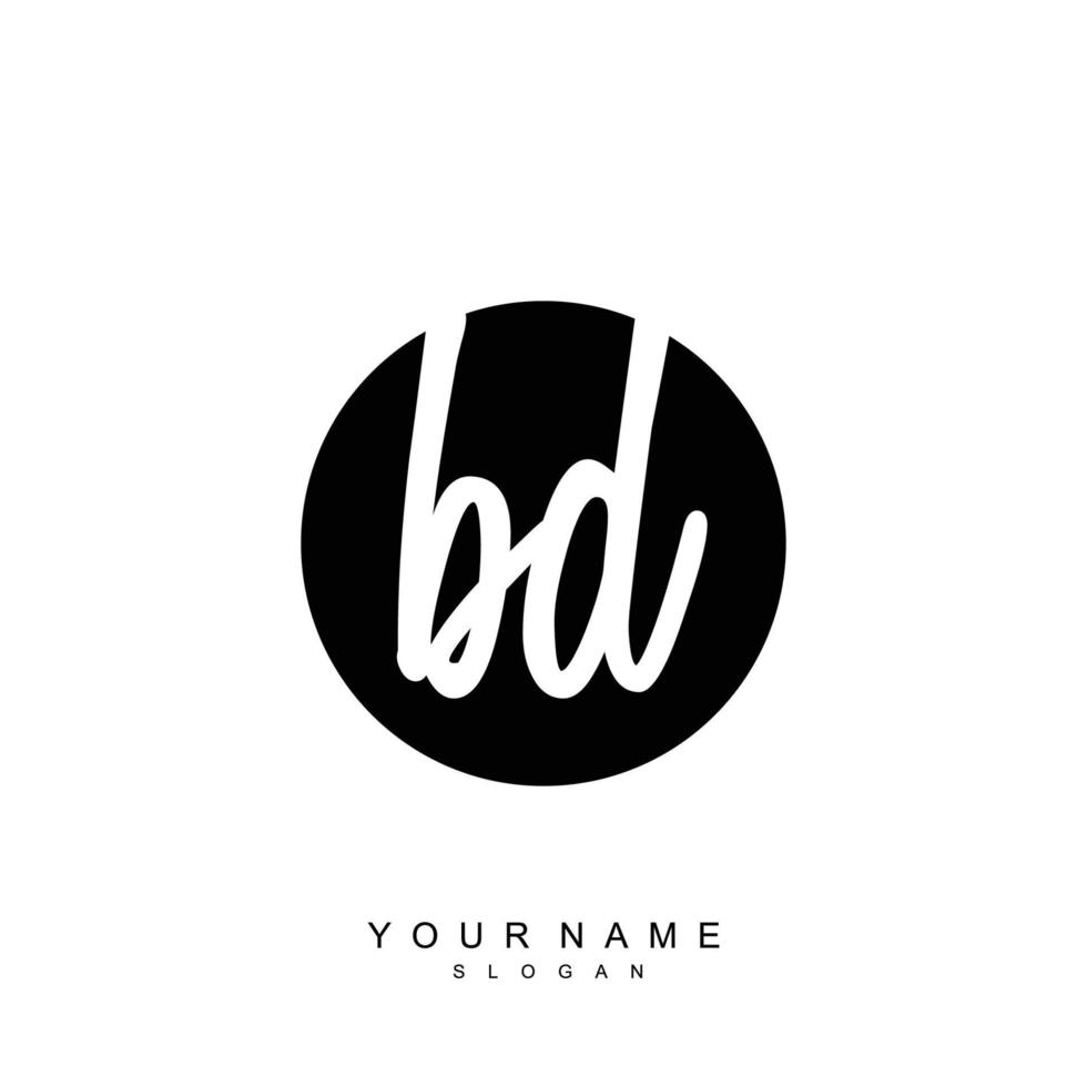 Initial BD Monogram with Grunge Template Design vector