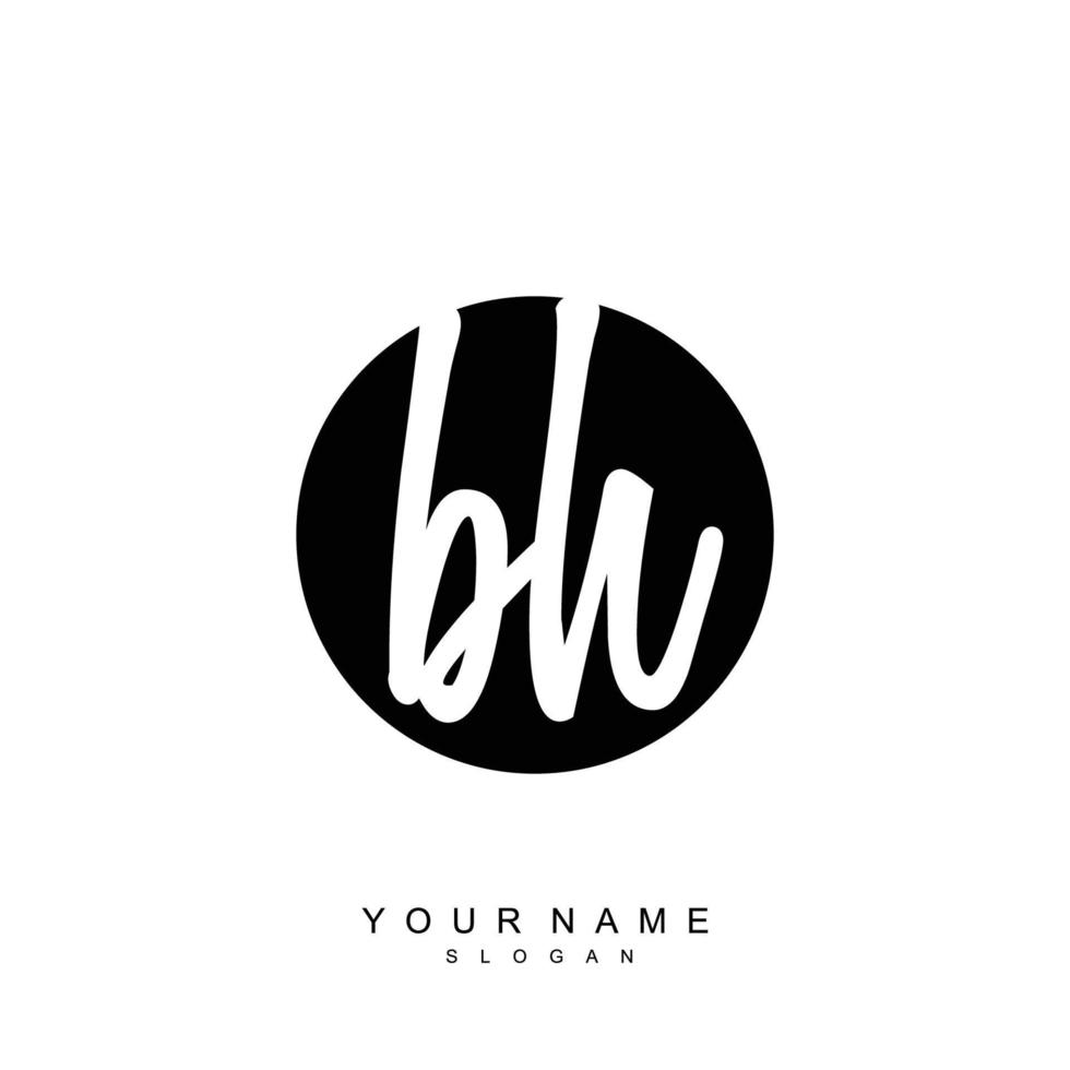 Initial BH Monogram with Grunge Template Design vector