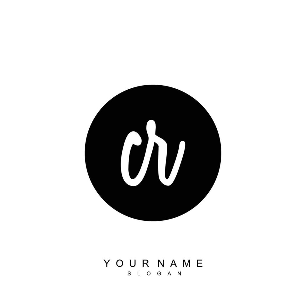 Initial CR Monogram with Grunge Template Design vector
