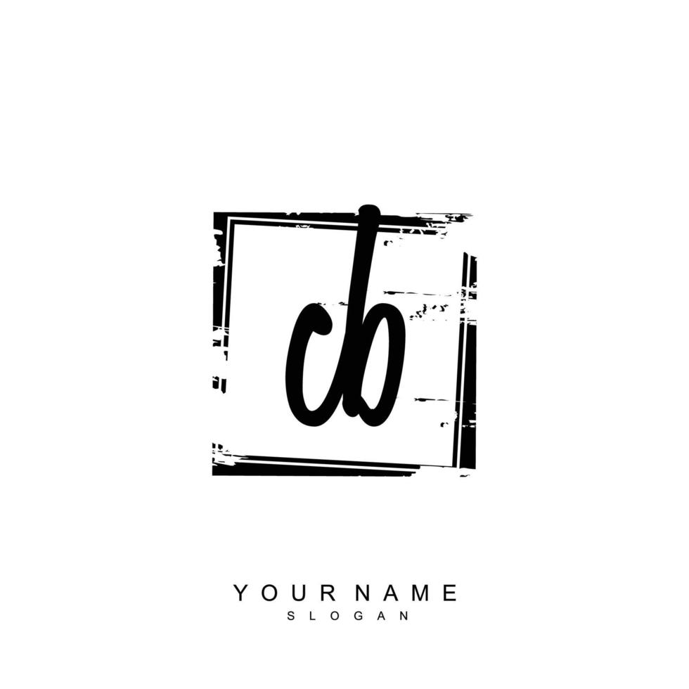 Initial CB Monogram with Grunge Template Design vector