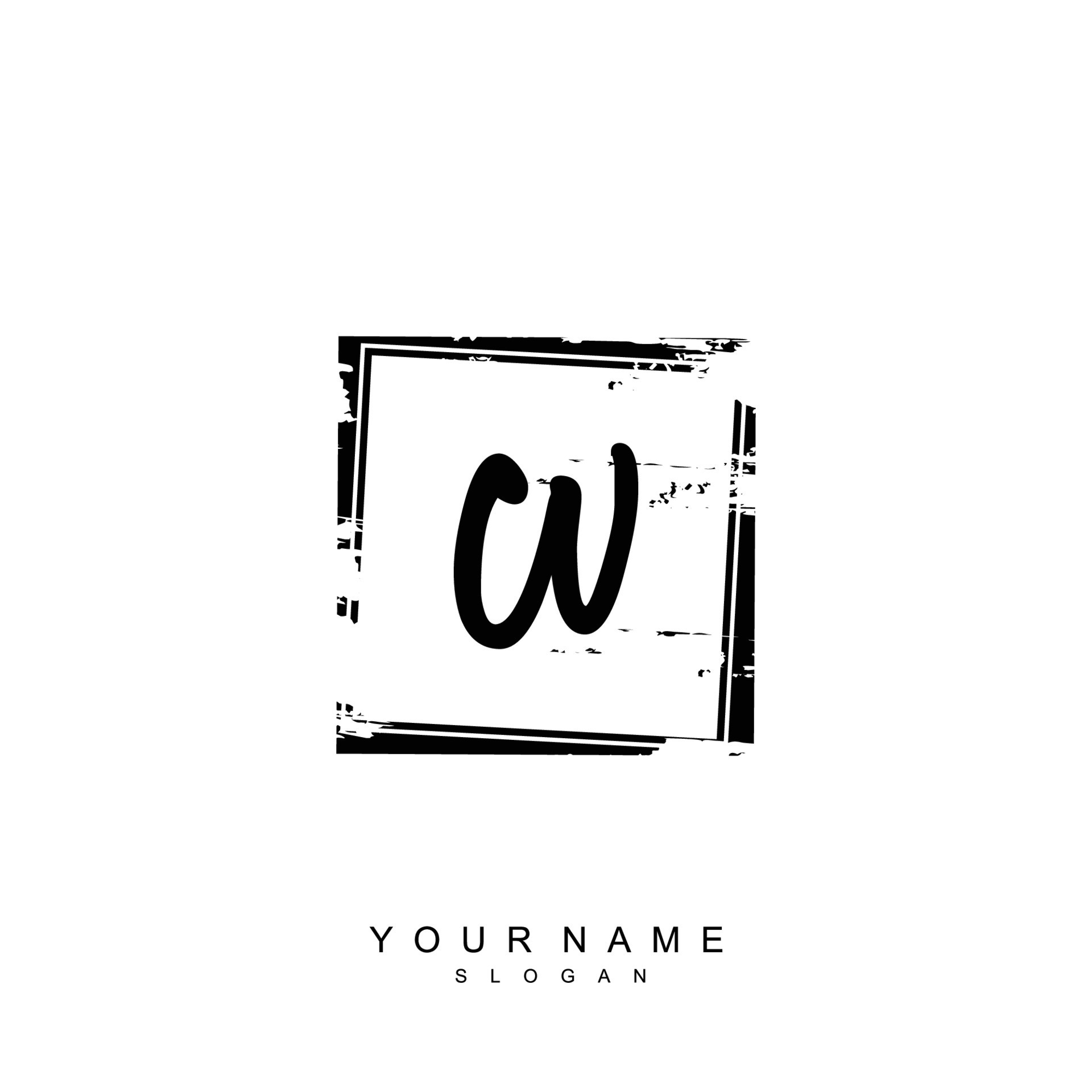 Initial cv monogram with grunge template design 21751279 vector art at