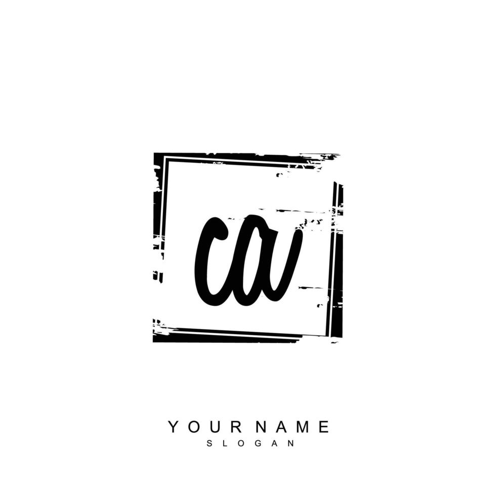 Initial CA Monogram with Grunge Template Design vector