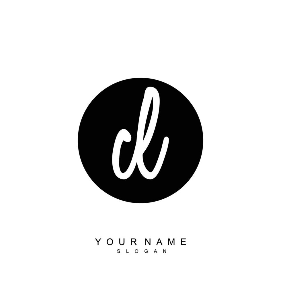 Initial CL Monogram with Grunge Template Design vector