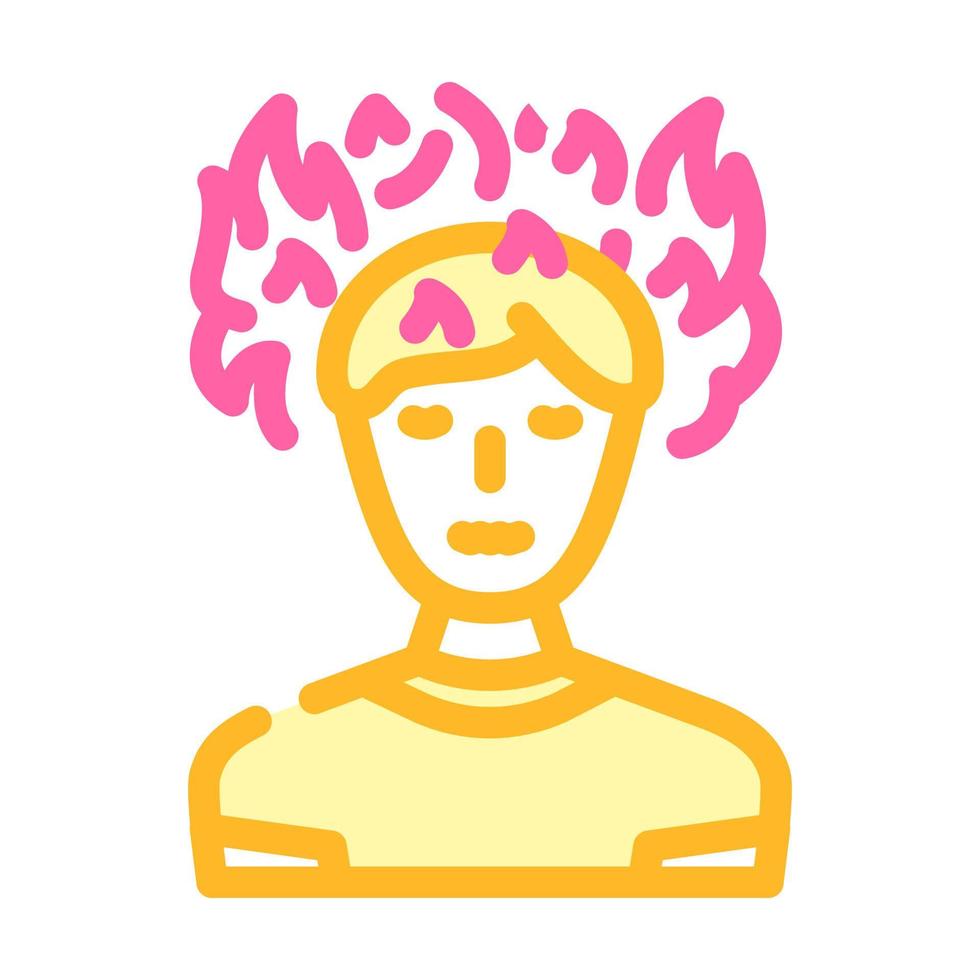 enojado persona estrés dolor de cabeza color icono vector ilustración
