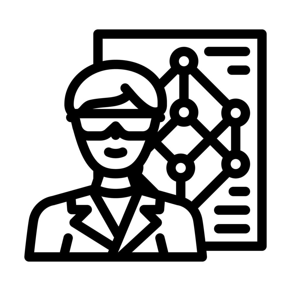 materials engineer technology line icon vector illustration