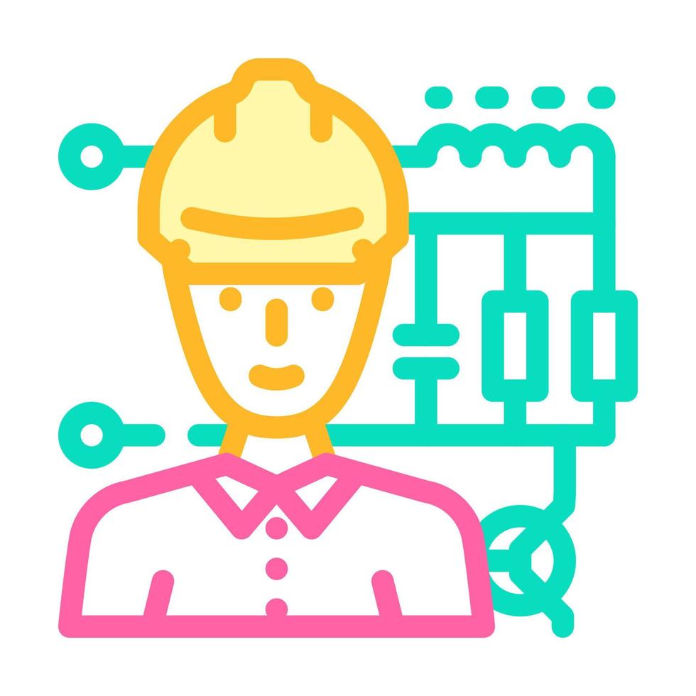 electronics engineer worker color icon vector illustration