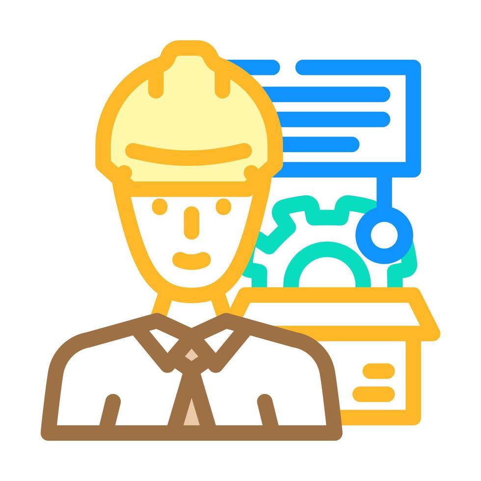 técnico ventas ingeniero trabajador color icono vector ilustración