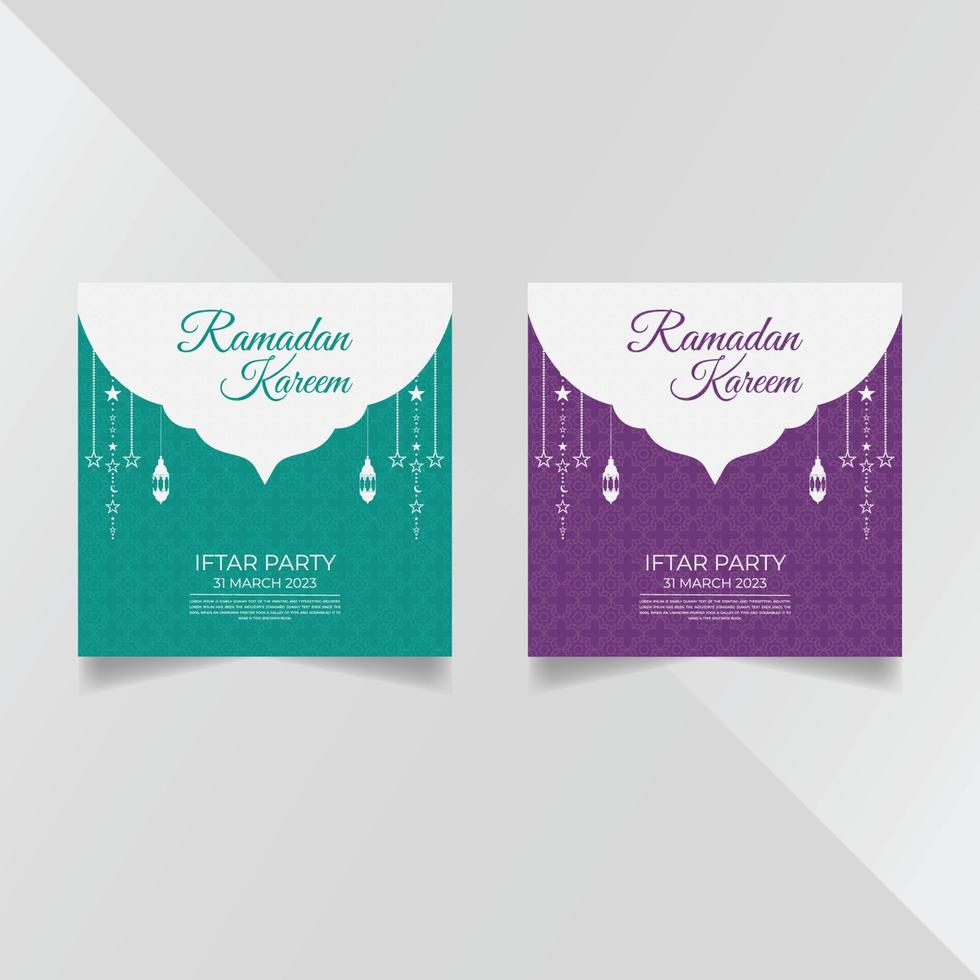 Ramadan kareem social media post template design vector