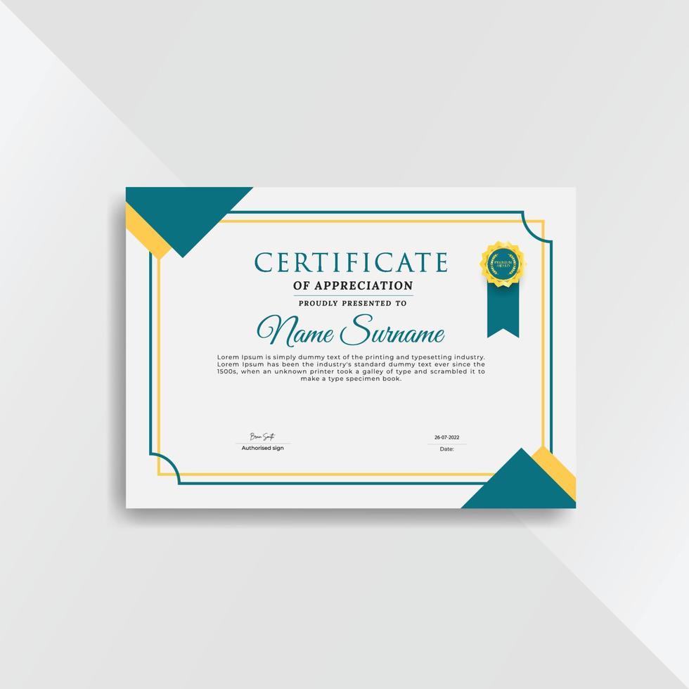 Professional and premium certificate template design vector