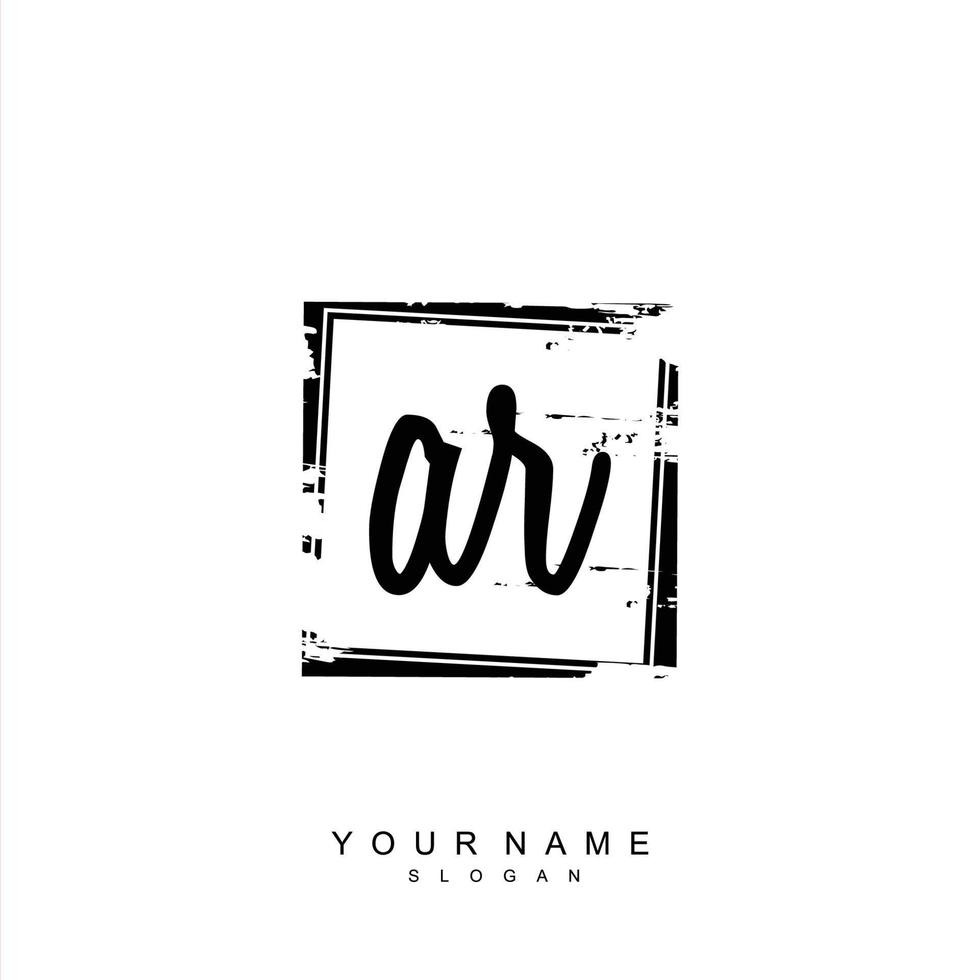 Initial AR Monogram with Grunge Template Design vector