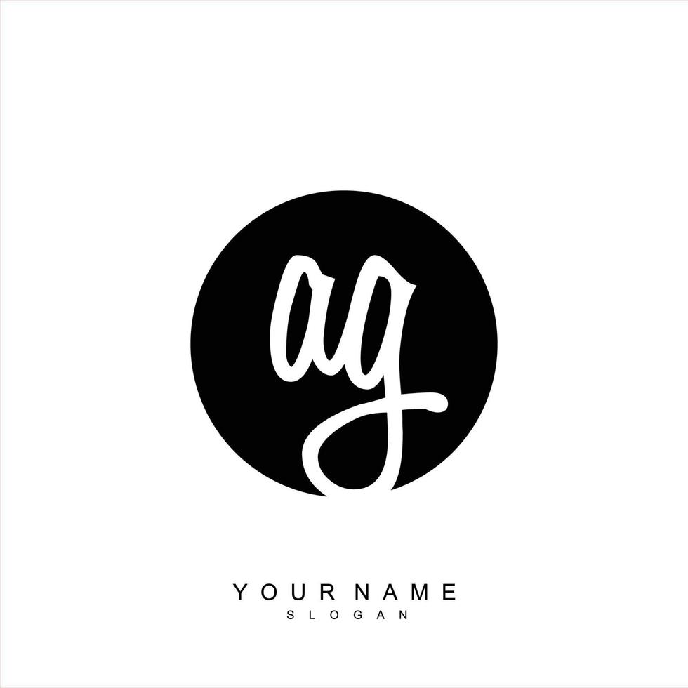 Initial AG Monogram with Grunge Template Design vector