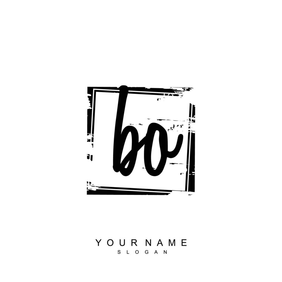 Initial BO Monogram with Grunge Template Design vector