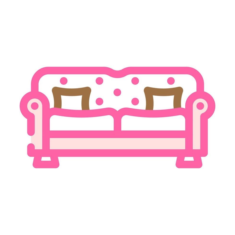 sofa living room color icon vector illustration