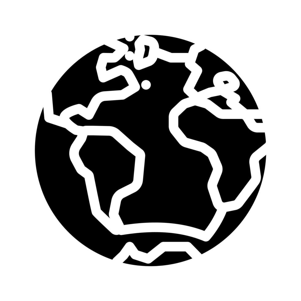atlantic ocean map glyph icon vector illustration