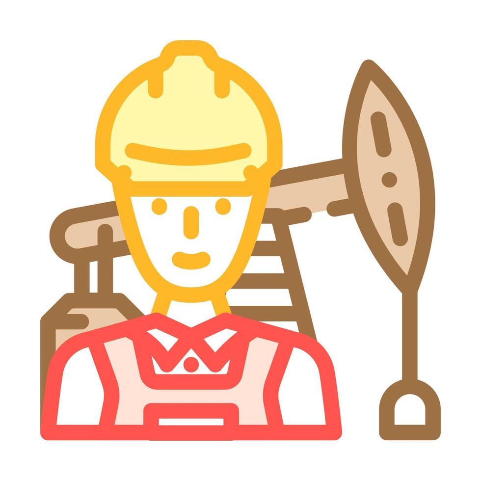 petróleo ingeniero tecnología color icono vector ilustración