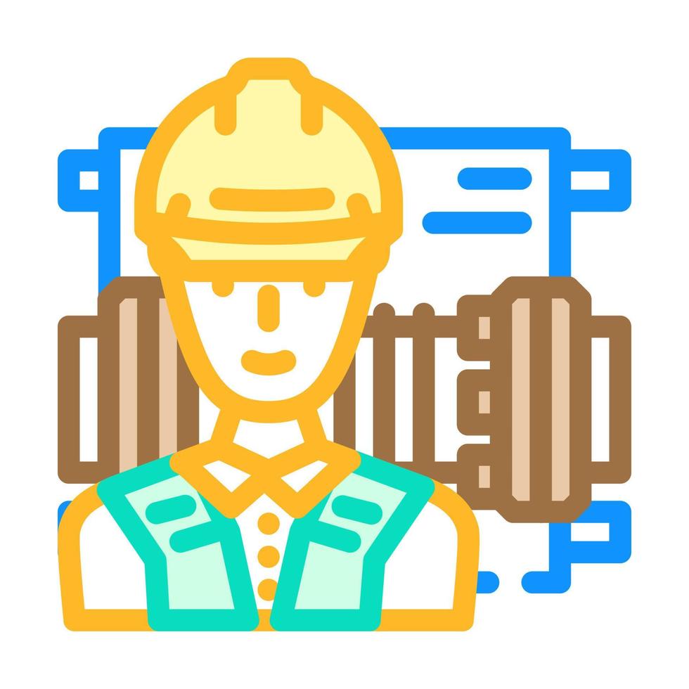 millwright repair worker color icon vector illustration