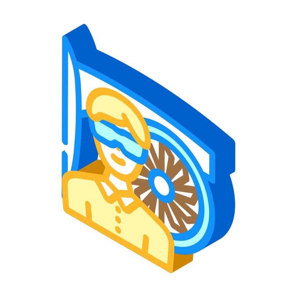 aircraft mechanic repair worker isometric icon vector illustration