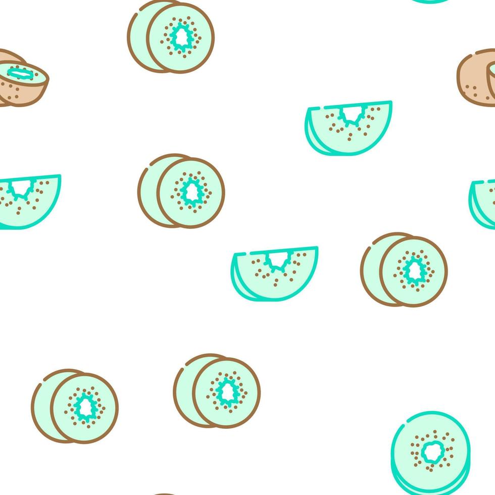 kiwi food green fresh vector seamless pattern