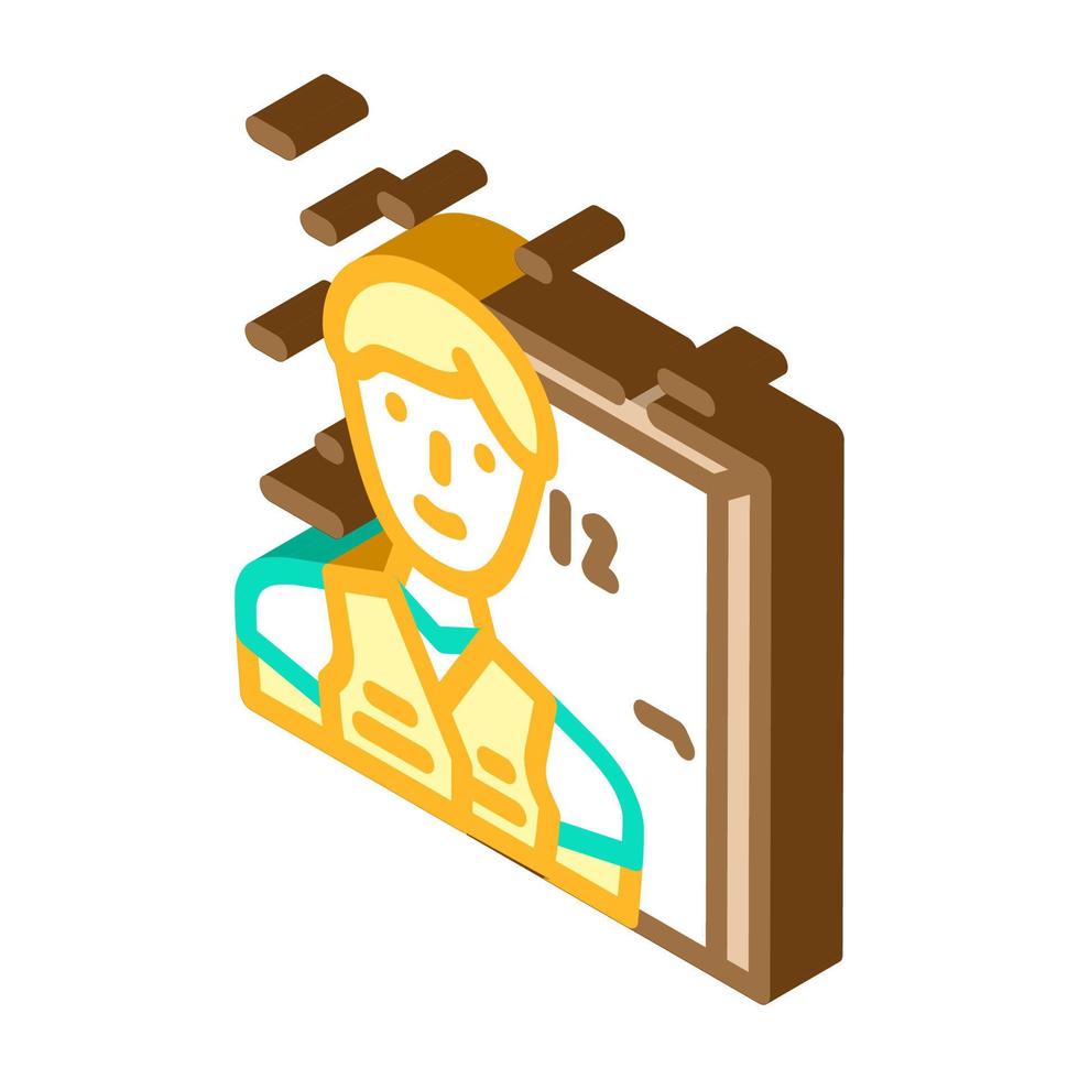 apartment maintenance technician repair worker isometric icon vector illustration