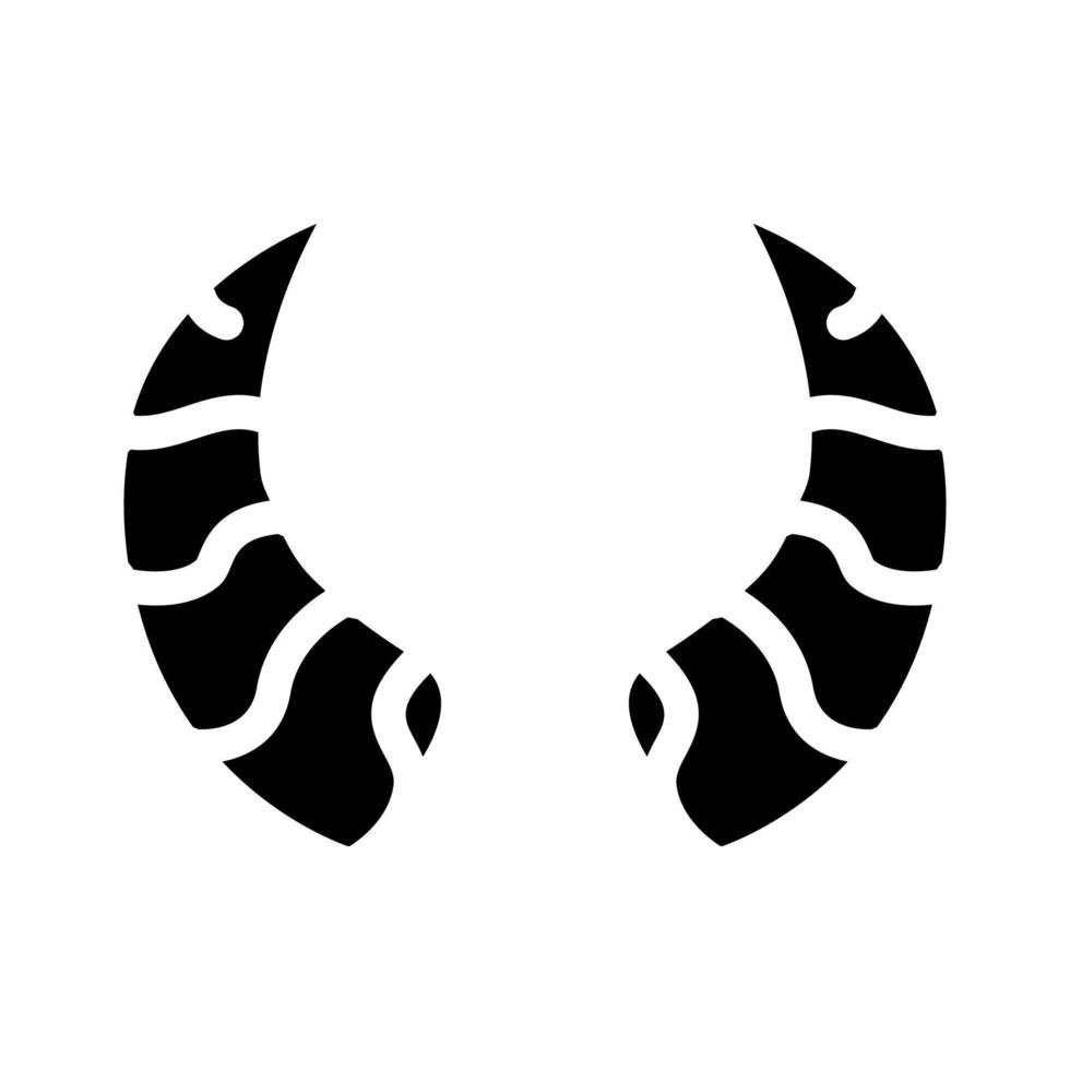 goat horn animal glyph icon vector illustration