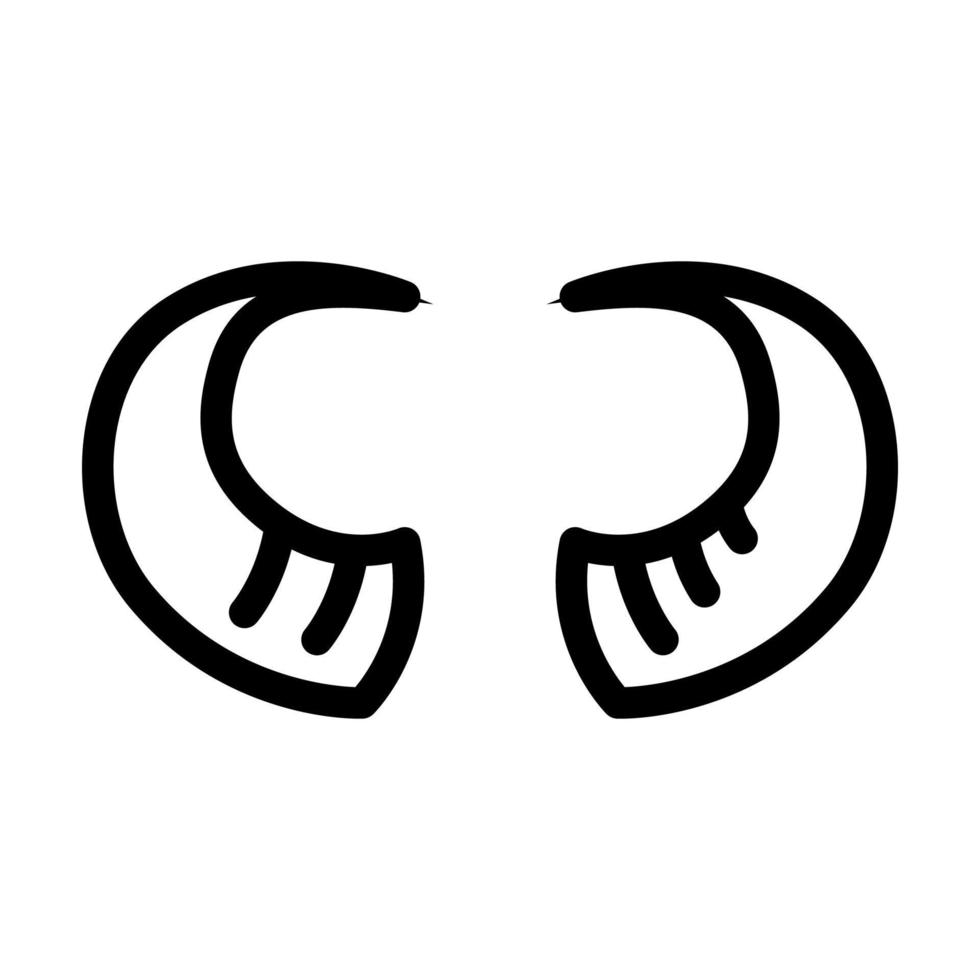 toro cuerno animal línea icono vector ilustración