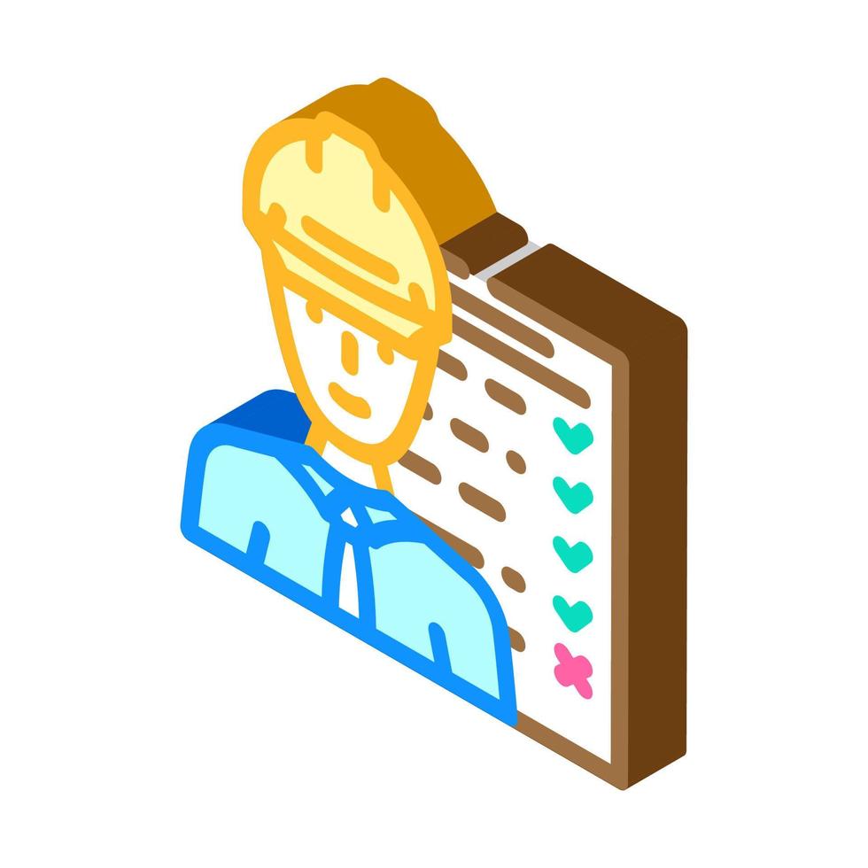 maintenance manager repair worker isometric icon vector illustration