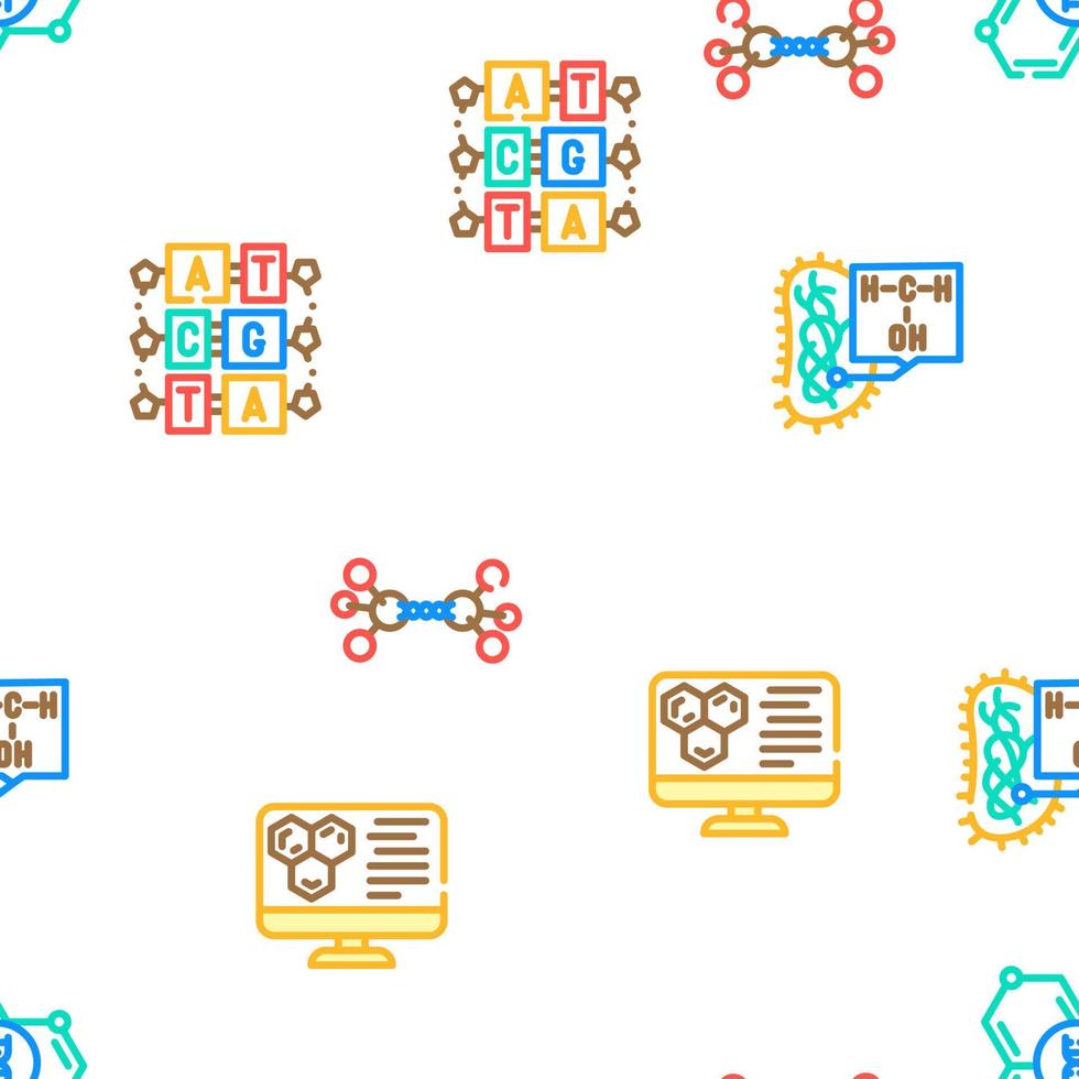 molecule chemistry science vector seamless pattern