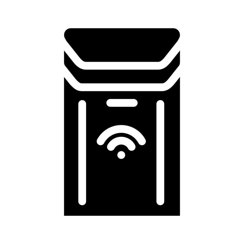automatic trash bin home accessory glyph icon vector illustration