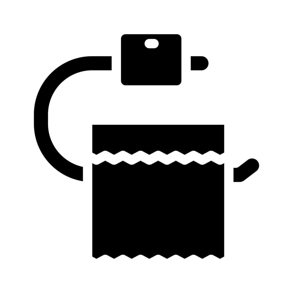 baño papel poseedor baño interior glifo icono vector ilustración