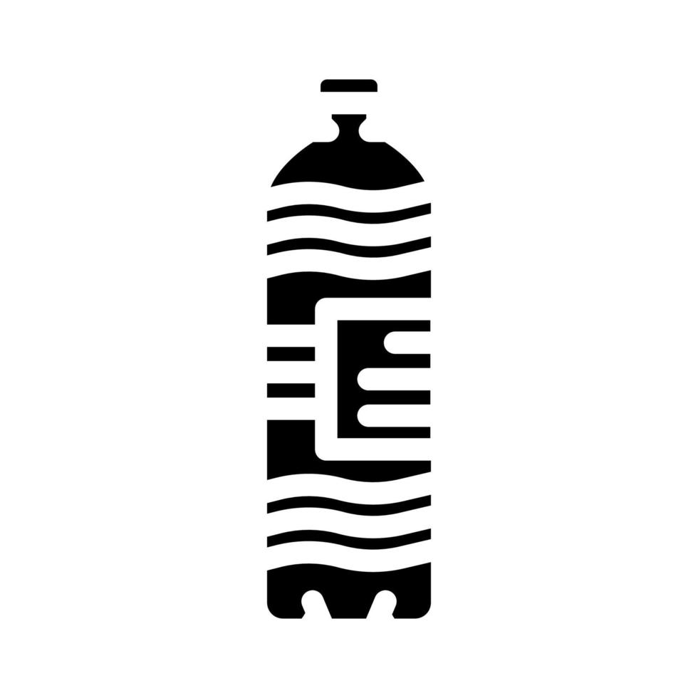 ecología agua el plastico botella glifo icono vector ilustración