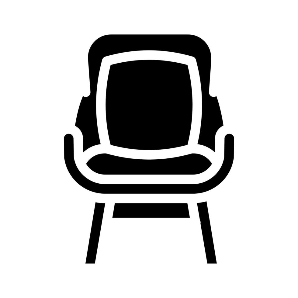 chair cushion bedroom interior glyph icon vector illustration