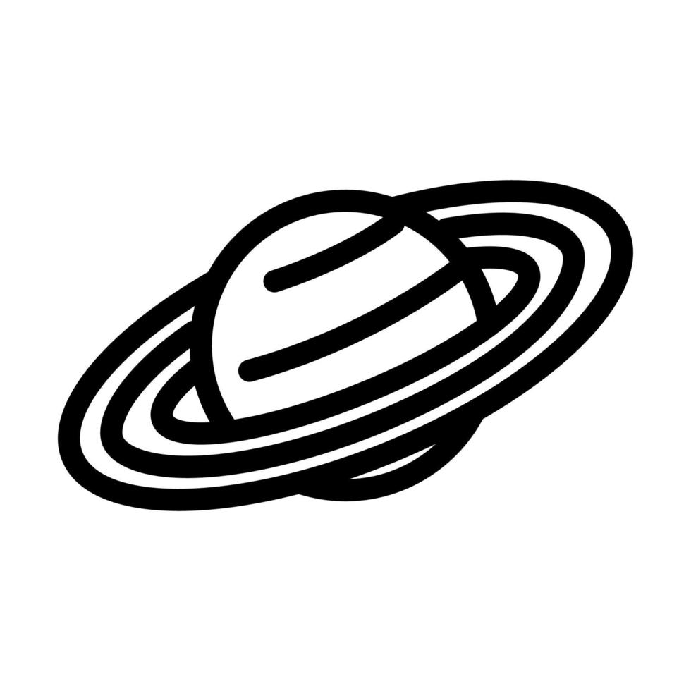 saturn planet line icon vector illustration