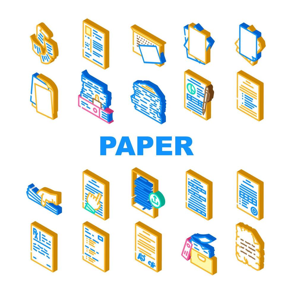 paper white torn empty icons set vector