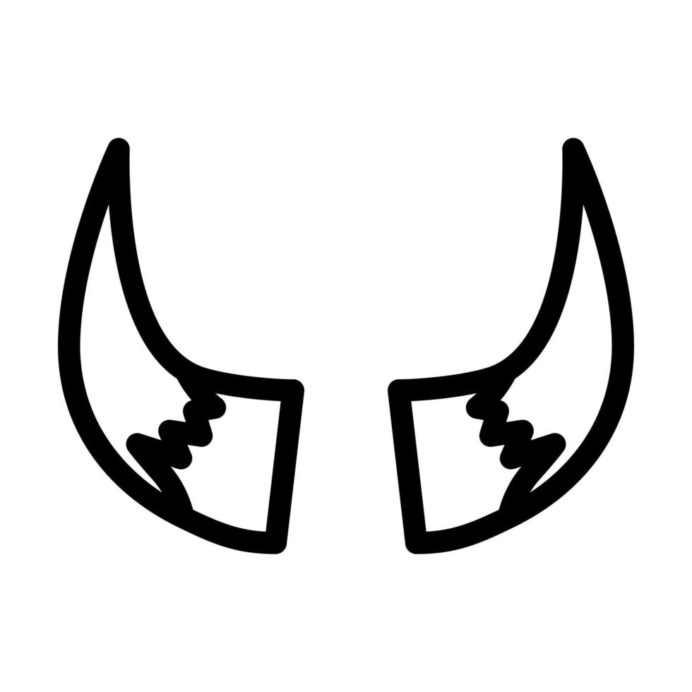 bison horn animal line icon vector illustration