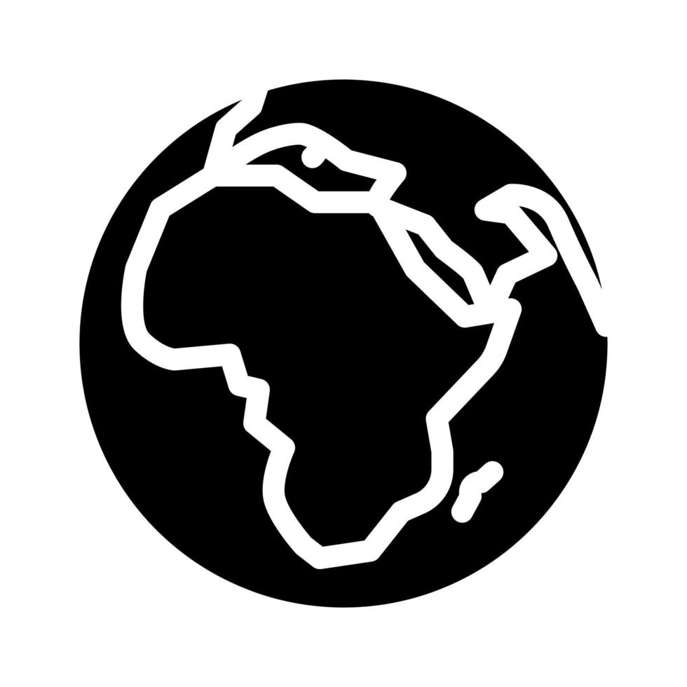 África tierra planeta mapa glifo icono vector ilustración