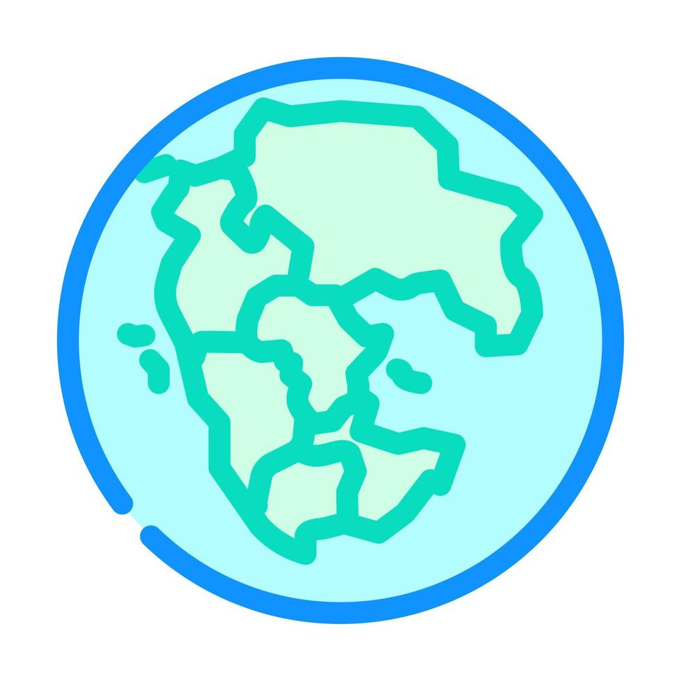 pangea tierra continente mapa color icono vector ilustración