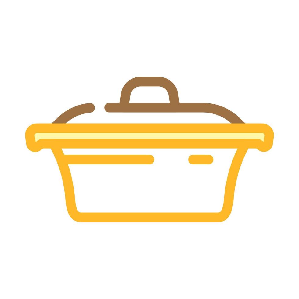 cast iron dutch oven kitchen cookware color icon vector illustration