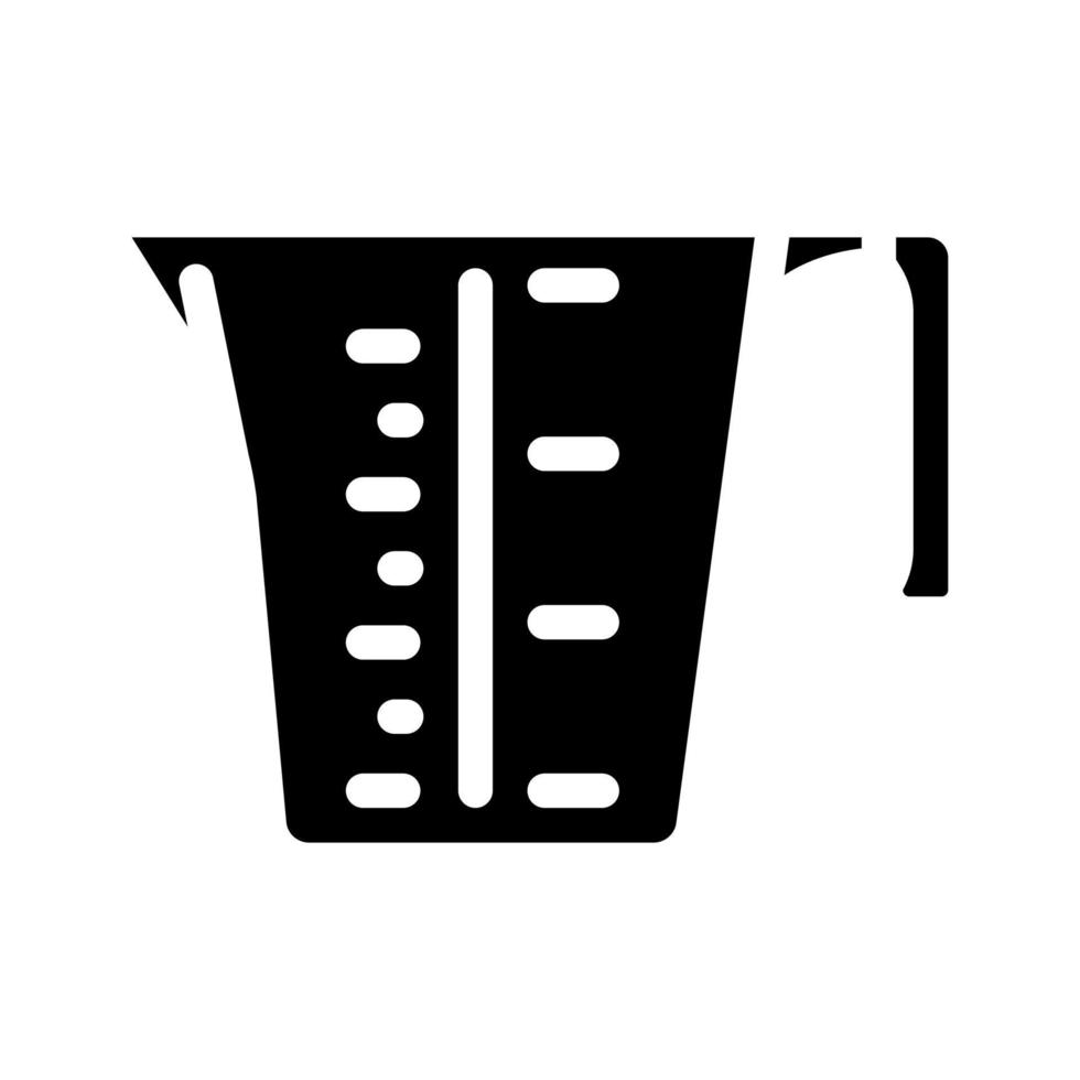 medición taza cocina utensilios de cocina glifo icono vector ilustración