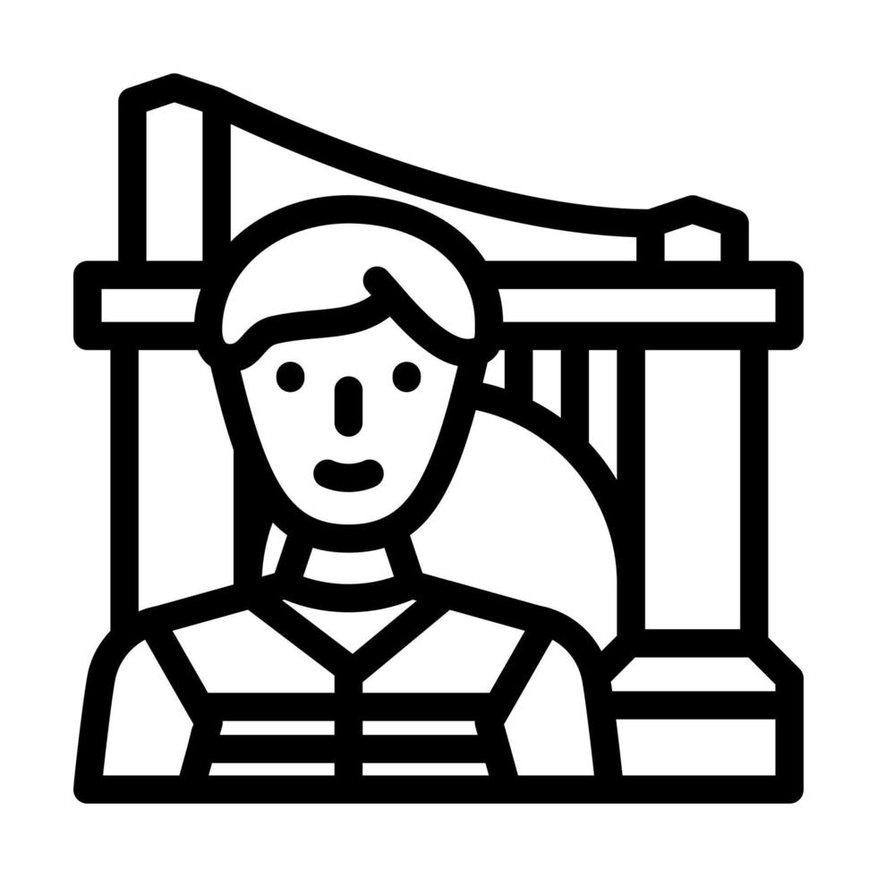 engineer construction line icon vector illustration