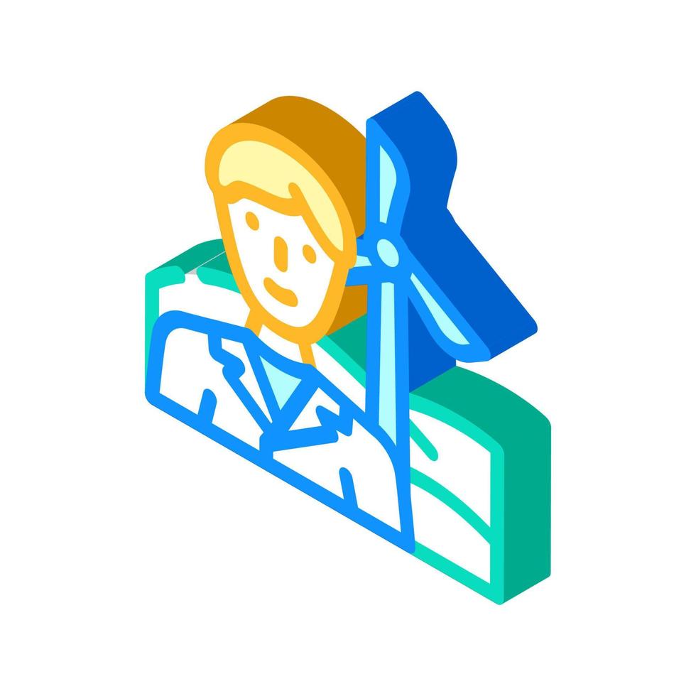environmental engineer worker isometric icon vector illustration